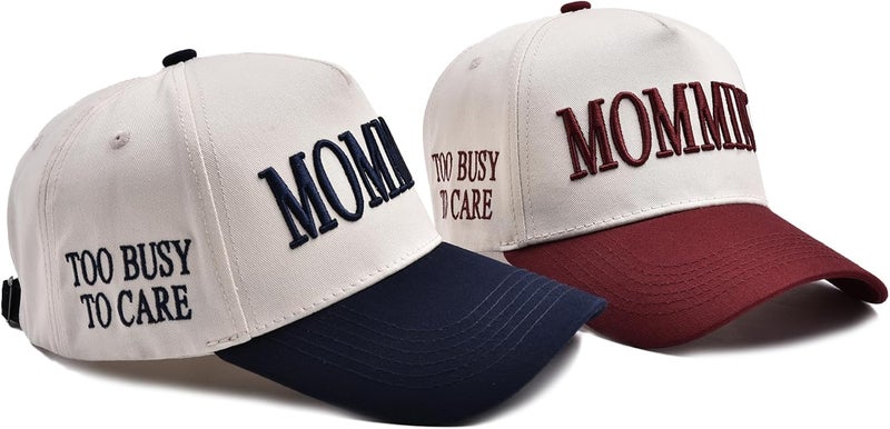 Abdkw Mommin Trucker Hat | Vintage Two-Tone Women's Baseball Cap,with Mommin Embroidery Ponytail Fit,Outdoor and Daily Use - Image 5